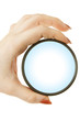 Magnifying glass in hand