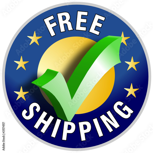 Illustration: Free Shipping button/label Free Shipping button/label