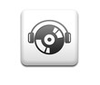 Boton cuadrado blanco CD con auriculares