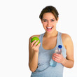 portrait of young brunette fitness girl