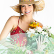 Photo: model girl with bouquet model girl with bouquet
