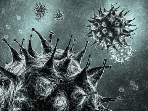 Illustration: Viruses , detailed 3d illustration Viruses , detailed 3d illustration