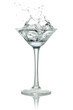 Ice cubes into the glass,