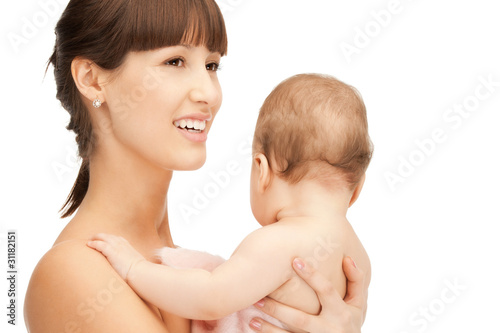 Photo: happy mother with adorable baby happy mother with adorable baby