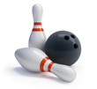 Skittles and bowling ball