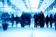 Modern business center, people in rush