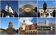 Postkarte mit Leipziger Sehenswürdigkeiten Postkarte mit Leipziger Sehenswürdigkeiten