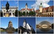 Postkarte mit Leipziger Sehenswürdigkeiten
