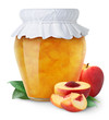 Peach jam isolated on white