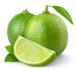 Fresh limes isolated on white