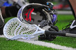 Photo: Boys lacrosse stick and helmet Boys lacrosse stick and helmet