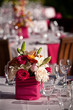 pink table flower centerpiece