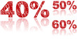 Sale Percentages Written in Red Chalk - Set 2 of 3