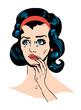 Pop Art illustration of a sad woman