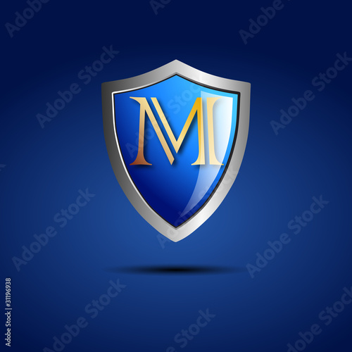letter m logo. Logo shield initial letter M #