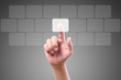 hand pushing button on touch screen hand pushing button on touch screen