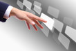 hand touching button hand touching button