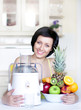 young woman with a juicer