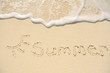 Photo: Summer Written in Sand on Beach Summer Written in Sand on Beach