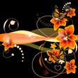 vector floral background with butterflies