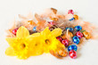 Easter decoration - chocolate eggs and feathers