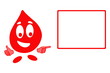 Smiling drops of blood cell in gesturing OK