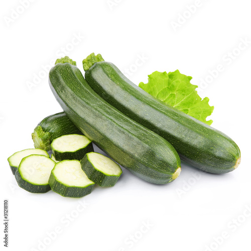 Photo: zucchini courgette decorated with green leaf lettuce zucchini courgette decorated with green leaf lettuce