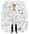 Doctor male writing something
