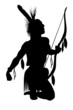 indian warrior with a bow isolate