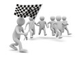 man with flag on white background. Isolated 3D image man with flag on white background. Isolated 3D image
