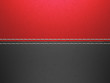 Red and black horizontal stitched leather background