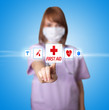 woman doctor pressing digital button