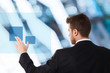 Businessman using touchscreen Businessman using touchscreen