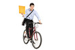 Mail man on a bicycle bringing mail