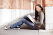 Ethnic college student studying