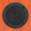 Round black loudspeaker