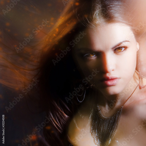 Photo: Beautiful lady with long brown hair Beautiful lady with long brown hair