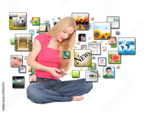 Photo: Smart Phone Application Texting Girl Smart Phone Application Texting Girl
