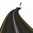 asphalted road on white. Isolated 3D image asphalted road on white. Isolated 3D image
