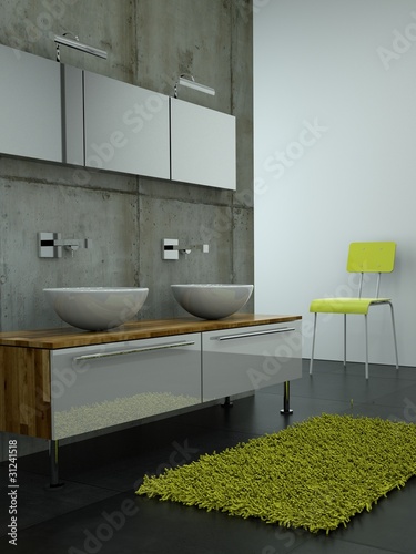 Illustration: 3d Rendering Badschrank mit Waschbecken 3d Rendering Badschrank mit Waschbecken