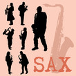 Vector: Saxophone players set Saxophone players set