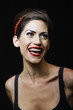 Happy woman thinking