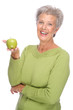 Senior woman with apple Senior woman with apple