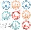 Vector: City stamps collection City stamps collection