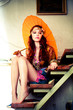 woman with parasol