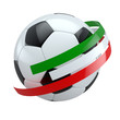 Fußball mit italienischen Nationalfarben