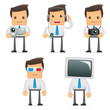 set of funny cartoon manager set of funny cartoon manager