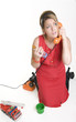 gestresste Mutter am Telefon gestresste Mutter am Telefon