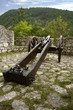 Photo: medieval iron cannon in castle medieval iron cannon in castle