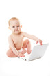 Baby sitting with Laptop Baby sitting with Laptop